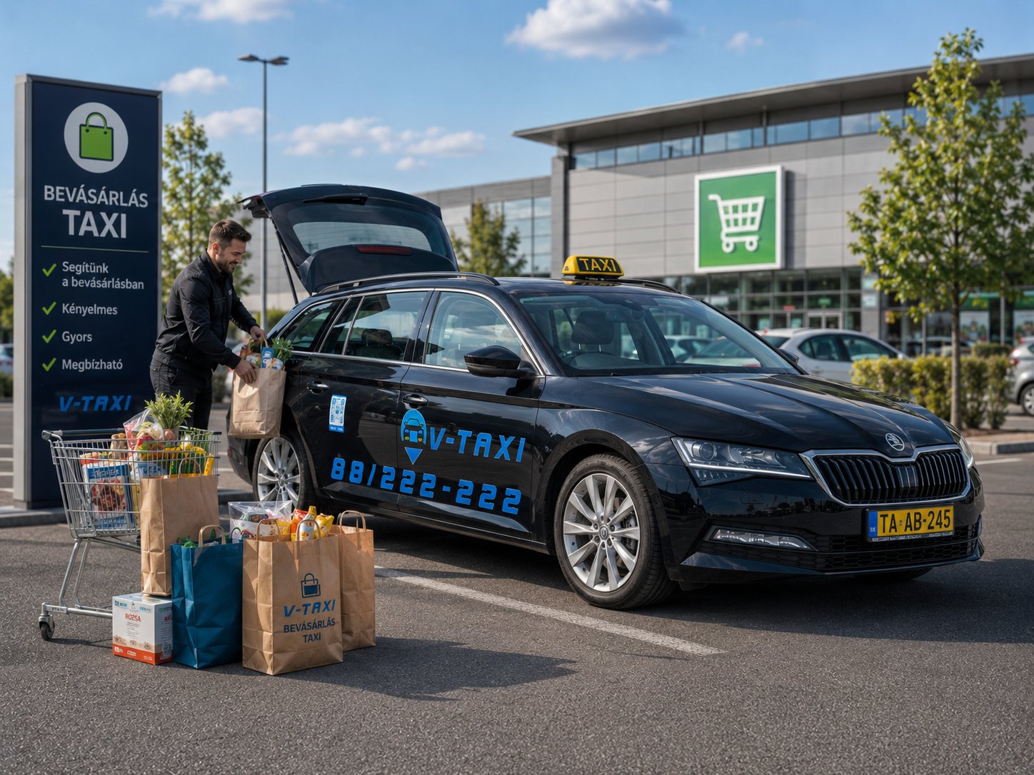 Bevásárlás és kiszállítás V-Taxi